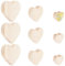 OLYCRAFT 9pcs 3 Sizes Unfinished Wooden Blocks Heart Wooden Tray Plates Unfinished Blank Wood Cutouts Wooden Display Decorations for Wedding Valentines Day Decor DIY Art Craft