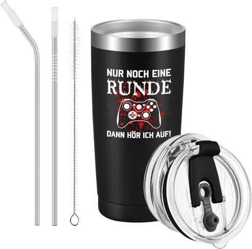 Livole Lustige Coole Gamer Geschenk Mann, Männer Geschenke Weihnachten, Geschenkideen für Männer, Freund, Kollegen, Nerd, Teenager Geschenke Jungen, 600ml Camping Becher, 20oz Edelstahl Weinbecher