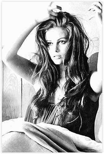 Claudia Cardinale Schauspieler-Leinwand-Poster Kunstdruck Foto-Wanddekoration für Wohnzimmer Schlafzimmer Schwarz-Weiß-Heimdekoration Gemälde Kunstwerk Vintage-Wandkunst Bild, ungerahmt,40x50cm