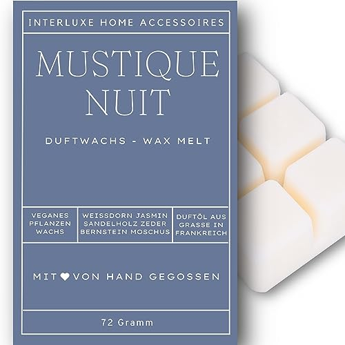 Interluxe Duftwachs Duftwachsblock Duft Mustique Nuit Moschus angenehm duftend Waxmelt 100% pflanzlich Duftwachswürfel Wachs mit Duftöl