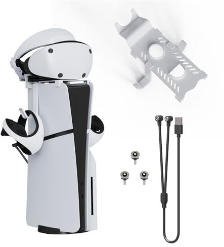 VR Headsets Stand Holder Storage Bracket for PS and VR2 with Charging Cable