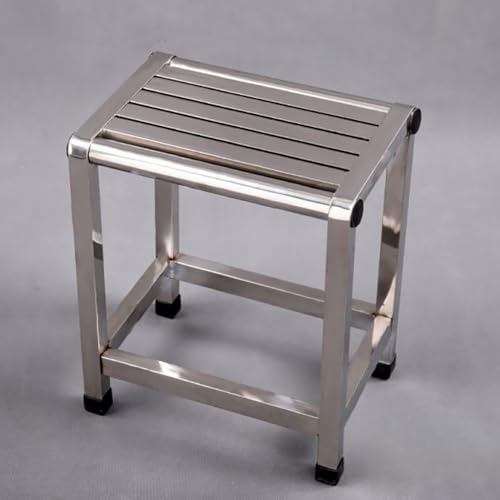 MegLob Duschhocker Aus Edelstahl, Nicht Rutscher Metallschulenhocker, Stabiler Rechteckiger Badezimmerhocker Für Die Dusche, Häusliche Pflege-Duschsitz Für Erwachsene, Schwangere Frau,Xl