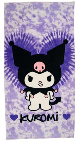 Franco Collectibles Sanrio Kuromi Badetuch, superweich, Baumwolle, 152,4 x 76,2 cm, offizielles Lizenzprodukt