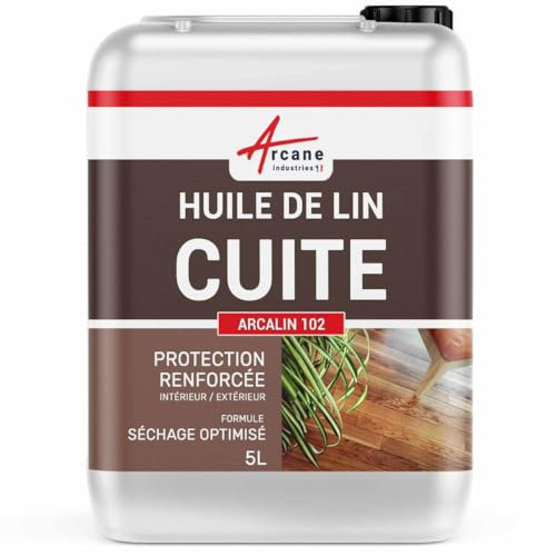 Huile de lin, cuite, bouillie, séchage rapide - 5 L - ARCANE INDUSTRIES