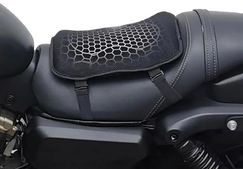 ZHSDMB Motorrad Sitzkissen für Yamaha XSR 700 XSR700 Xsr 700, Atmungsaktives Motorrad Gel Sitzkissen, 3D Stoßdämpfung, Faltbar und Tragbar, für Langstreckenfahrten