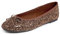 Feversole Women's Sparkle Memory Foam Cushioned Colorful Shiny Ballet Flats Pumps Glitter Around Bronze Size 6