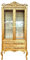 CasAmin Home & Living Goldfarbene Vitrine im Französischen Barock Rokoko Stil Glas und Holzvitrine im Antik Stil Gold Finish