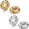 WOZNU 2 Paires Manchette d'Oreille pour Femme Faux Piercing Oreille Réglables Boucles Oreille Sans Trou Ear Cuff Non Piercing Helix Cartilage Boucles d'Oreilles Ensemble Argent avec Boîte