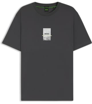 BOSS Men's Tee Stripe Zone T-Shirt, 001black, M