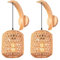 TOKTOP Lot de 2 Applique Murale Intérieure en Bois E27 Corde de Chanvre Rotin Lampe Murale Bohème Lune Éclairage Luminaire Murale Vintage pour Chambre Salon Couloir Café