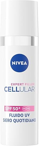 NIVEA Cellular Expert Filler UV-Fluid für das tägliche Gesicht, LSF 50 + 30 ml, Gesichtsserum Hyaluronsäure, feuchtigkeitsspendend und Anti-Falten, Gesichtsserum mit SPF50+ gegen Zeichen der