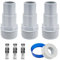 ACAREY Schlauchverbinder 38mm, Poolschlauch 38mm auf 32mm Verbinder, Poolschlauch Adapter 38mm, Pool Schlauchadapter Set mit 3 Schlauchschellen, Pool Zubehör für Hayward/Intex/Bestway Pool