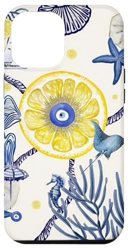 Italian European Summer Preppy Evil Eyes Case for iPhone 12 Pro Max