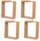 Hbbgdiy 4Pcs 9x7x3in Bamboo Wood Cereal Storage Canisters with Removable Lids, Clear Kitchen Dispensers for Rice, Flour, Pasta, Snacks & Grains