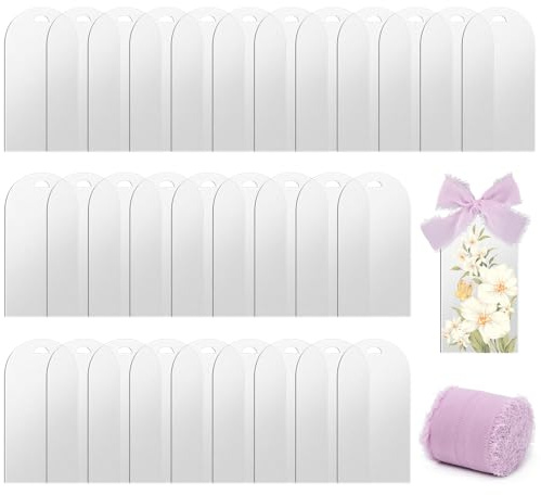 30 Stück klare Acryl-Platzkarten,30pcs Hochzeit Namenstafel Transparent Violett Band Rolle,Acryl-Schilderhalter,klare Tischkarten für Hochzeit,für DIY,Gästename (Mattiert+Violett)