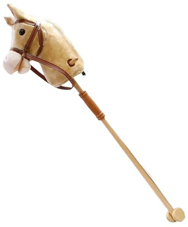 Stockpferd, Plüschpferd mit Geräusch, Plüschtiere Cartoon für Rolle Mädchen Kinder Kleine Geburtstag Weihnachten Party Indoor Outdoor Garten