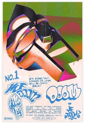 QOGDAF Madvillain Madvillainy MF Doom Retro-Musikposter auf Leinwand, Schlafzimmer, Dekoration, Landschaft, Büro, Raumdekoration, Geschenk, 30 x 45 cm