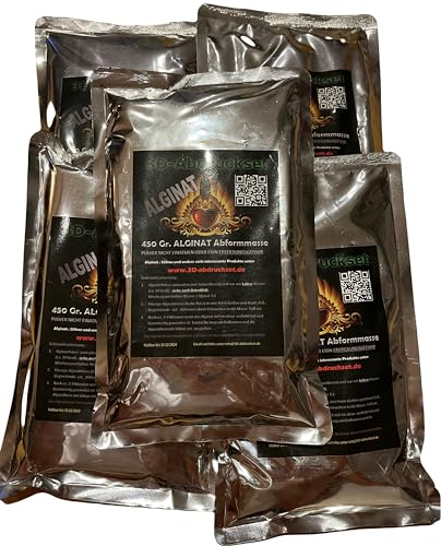 3D-Abdruckset Alginat Schnellabformmasse 2,25 KG Abformmasse Hand Baby Fuß oder Intim Abdruck 5 X 450 Gramm Beutel NUR 13,28 €/Kg