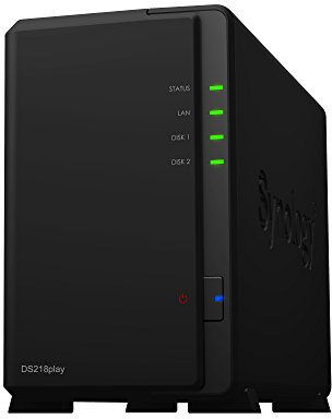Synology DS218PLAY/16TB-RED 16TB (2x 8TB WD Rot) 2 Bay Desktop NAS-Einheit