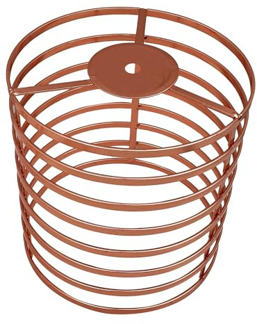 LEDSone Industrial Metal Wire lamp cage shadeLight Cage Guard New Edison Iron Vintage Ceiling Light Fitting Lamp Bulb Cage Bar Cafe Lampshade (Round Shape Rose Gold)