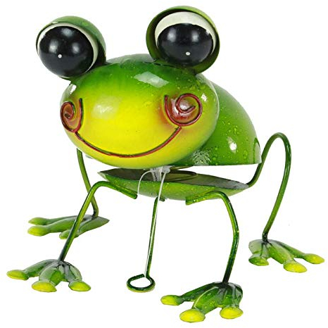 Dekofiguren Tiere aus Metall , Schnecke , Biene , Raupe , Käfer , Schmetterling , Frosch (Frosch)