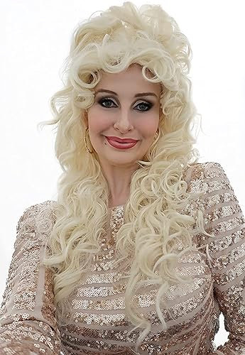 ALLAURA Cheveux longs et bouclés blonds réalistes pour femmes et enfants - Résistants à la chaleur pour recoiffer et réutiliser - Idéal pour cosplay et anime