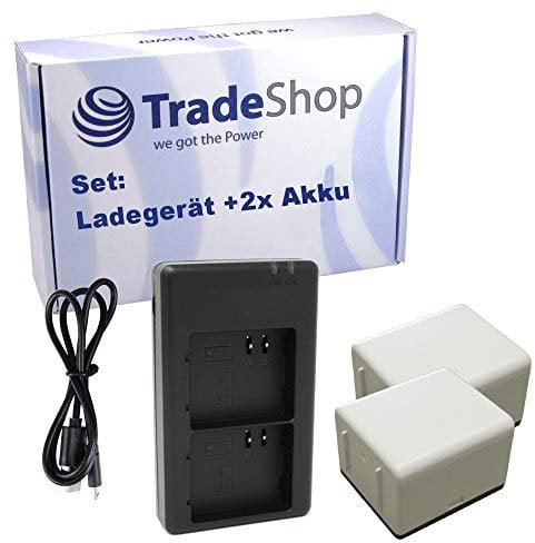 2x Akku + 2-fach Ladegerät für Netgear/Arlo Pro 3 (VMC4040P), Ultra (VMC5040), Ultra+ 4K UHD - ersetzt DU-A4, A-4A / Ladestation mit Micro-USB Kabel