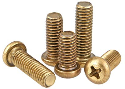 M2/M2.5/M4/M6 Copper Machine Screws Machine Pan Head Brass Screws M5 (10Pcs) 8mm