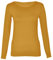 Hamishkane Ladies Long Sleeve Round Neck Plain Casual Basic Stretchy Fitted Womens T-Shirt Top Camel