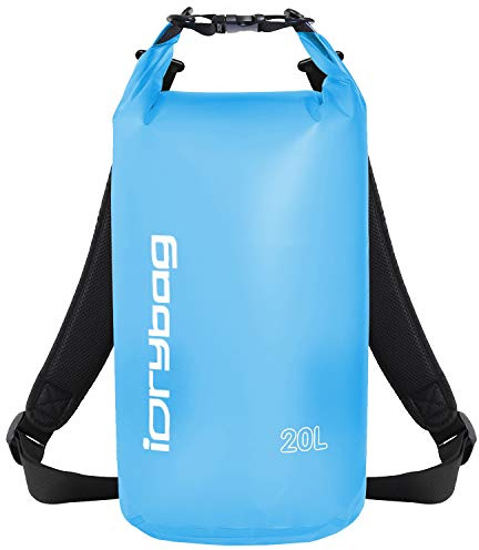 IDRYBAG Transparente wasserdichte Tasche 2L/5L/10L/15L/20L, kleine wasserdichte Tasche zum Kajakfahren, schwimmende Trockentasche für Campingreisen