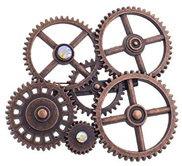 PAPSTAR NEU Brosche Steampunk Zahnräder, zum Anstecken