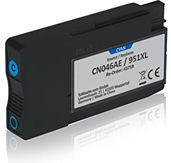 Inkadoo Tinte für HP CN045AE 950XL/951XL OfficeJet Pro 251 276 8100 8600 8630 8640 8660 (Cyan) Druckerpatronen, Patronen, Druckertinte