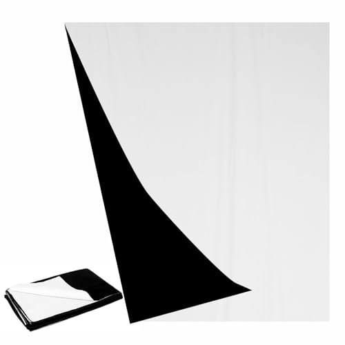 LYLYCTY Schwarz-Weiß-Fotohintergrund für Fotoshootings, 2-in-1 sichtbarer schwarzer Hintergrund, weißer Bildschirmhintergrund für Videofotografie, Gaming, Streaming, 1,5 x 2,1 m