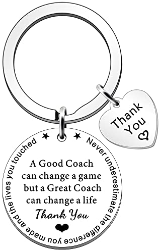 SDOFY Cadeau de remerciement pour entraîneur – Porte-clés football, rugby, basket-ball, football, Argenté., Taille unique, Moderne