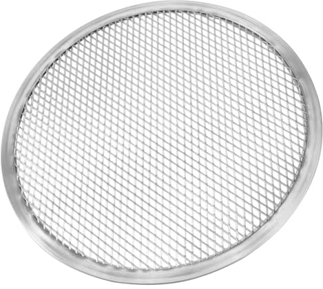 Angoily Non-Stick Aluminum Pizza Baking Tray Net with Perforated Round Design 15 Inch Oven Pan for Home Restaurant Hotel Use