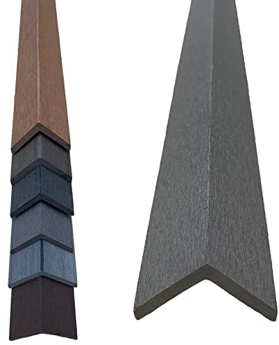 WPC Flachleiste Winkelleiste Abschlussleiste Abdeckleisten WPC-Winkelprofil (Winkel 48x48x1450mm hellgrau)