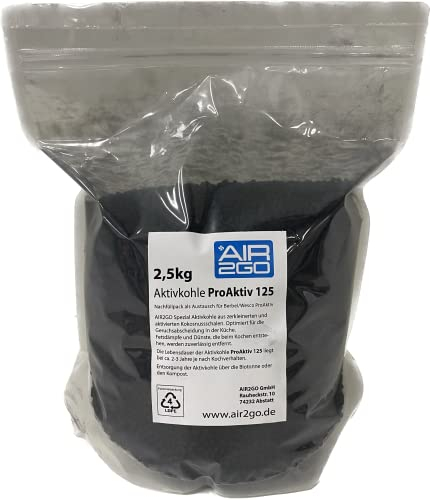 AIR2GO Nachfüllpack Aktivkohle | Ersatz für Berbel/Wesco Pro Aktiv 125 mit 2,5 kg