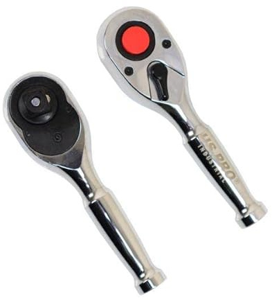 US PRO INDUSTRIAL 1/2 Drive 90T Stubby Ratchet with Straight Metal Handle 4223