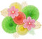 SUNBEAUTY 12 Stück Papier Fächer Dekoration Hanging Girlande Rosa Grün Gelb Blumen Papierfächer Party Deko Set für Hochzeit Geburtstag Sommer Dekoration Tischdeko Baby Shower Backdrop Garland