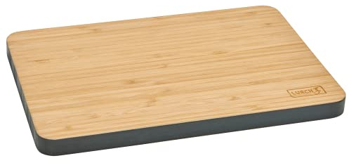 Lurch 10782 Bambusbrett groß Schneidbrett für Lebensmittel Aller Art 33 x 25 x 1,5 cm Iron Grey