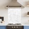 Premium 60 cm x 75 cm White Marble Glass 6mm Kitchen Splashback Heat Resistant Toughened Polished Edges - Back Splash Back Coloured Hob Painted Tempered Splashback