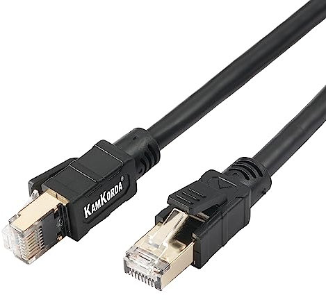 KamKorda Cat 8 Ethernet Cable 5m 16ft | 40Gbps 2000MHz Fast Gaming Cable | PC PS5 Xbox Internet RJ45 Shielded Indoor LAN Cable Ethernet Cable
