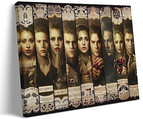 The Vampire Diaries Elena Damon Leinwand-Poster, dekoratives Gemälde, Leinwand, Wandposter und Kunstdruck, moderne Familienschlafzimmer-Dekoration, Poster, 40 x 60 cm
