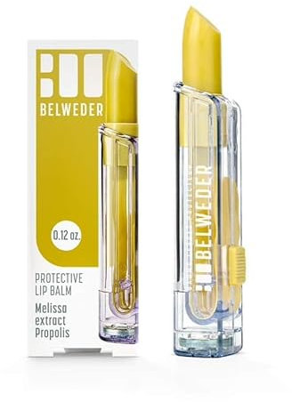 BELWEDER - Propolis Lippenbalsam Melissenextrakt - Propolis Lippenpflege mit Schutz - Feuchtigkeit und Regeneration der Lippen - Transparenter Lippenpflegestift Männer und Frauen (1 Stück 3,5g)
