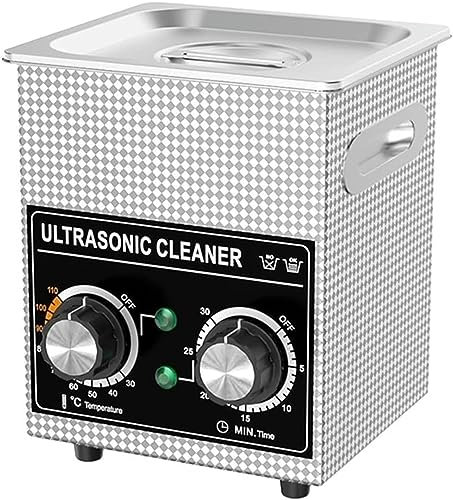 Pulitore ad ultrasuoni, Pulitore Ad Ultrasuoni Vasca Da Bagno 60W/120W 2L Portatile Con 2 Trasduttori 40kHz Manopola Di Riscaldamento Gioielli Collana Occhiali Pennello For Orologi Lavatrice Ad Ultras
