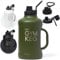 Gym Keg Bouteille d'eau de 2 litres – Bouteille d'eau la plus froide – Grande bouteille d'eau isotherme – En acier inoxydable durable – Garde l'eau froide pendant 24 heures et chaude pendant 12 heures