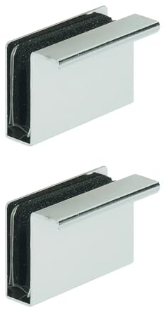 cyclingcolors 2x glastür griff magnet druckverschluss Magnet-Platte mit ziehgriff drucköffner glastürscharnier vitrine-Scharnier rostfrei, 40 x 23mm chrom silber
