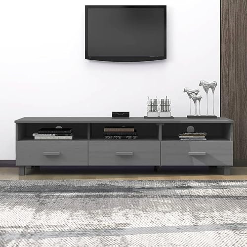 Camerina Mobile TV HAMAR Grigio Scuro 158x40x40 cm in Legno di Pino,Mobile TV,Mobile porta TV Soggiorno,Mobile TV Soggiorno Moderno(SPU:340474)