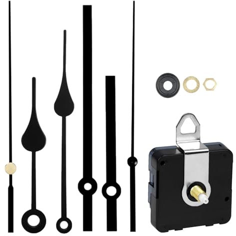 Silent Quartz Clock Mechanism Movement, Clock Mechanisms Battery Powered with 2 Styles Clock Hands, Long and Short Shaft, High Torque DIY Wall Clock Mechanism Motor Replacement for Repair Parts