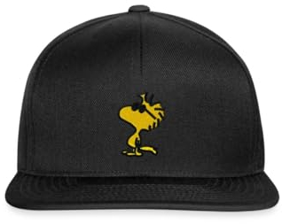 Spreadshirt Peanuts Woodstock Sonnenbrille Stick Snapback Cap, One Size, Schwarz/Schwarz